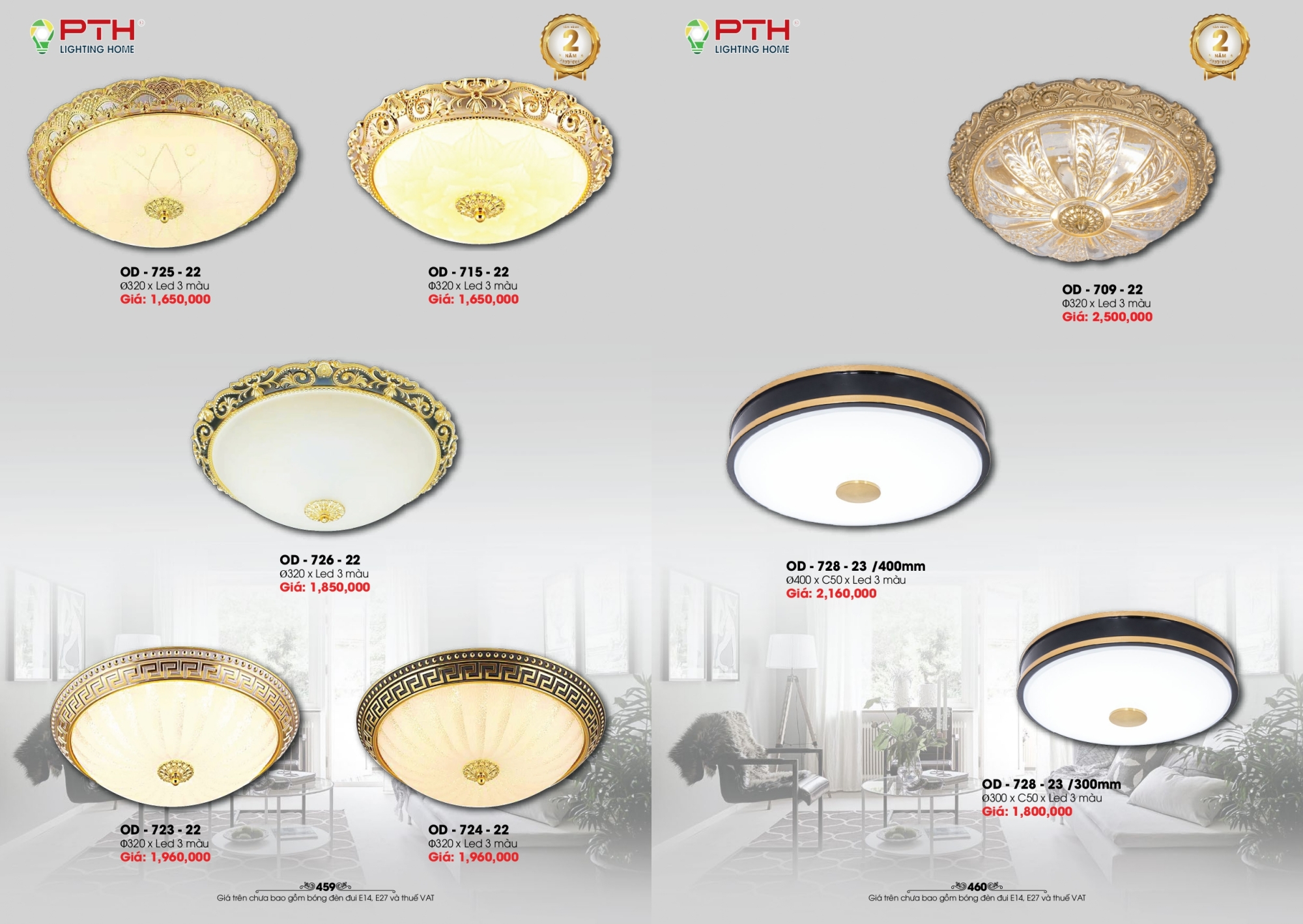 Bảng giá đèn trang trí PTH Lighting Home 2026